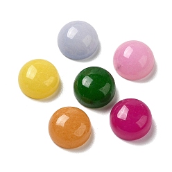 Mixed Color Natural White Jade Cabochons, Dyed, Half Round/Dome, Colorful, 8x4~4.5mm