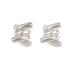 Посеребрённый Латунные бусины, без кадмия и без свинца, катушка, 925 серебро покрытием, 8.5x8x6 мм, отверстие : 2.2 мм