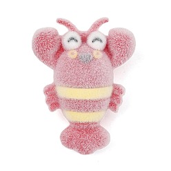 Креветка Силиконовые подвески с анималистическим рисунком, розовые, креветка, 56x42x23.5 мм, отверстие : 2 мм