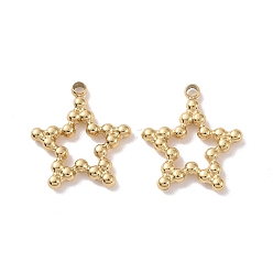 Real 18K Gold Plated 304 Stainless Steel Charms, Star, Real 18K Gold Plated, 13x12x1.5mm, Hole: 1mm