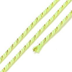 Green Yellow Polycotton Filigree Cord, Braided Rope, with Plastic Reel, for Wall Hanging, Crafts, Gift Wrapping, Green Yellow, 1.2mm, about 27.34 Yards(25m)/Roll