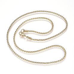 Golden 304 Stainless Steel Twisted Chain Necklaces, with Lobster Claw Clasps, Golden, 19.7 inch(50cm), 2mm