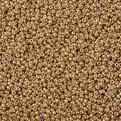 (RR182) Galvanized Yellow Gold MIYUKI Round Rocailles Beads, Japanese Seed Beads, 8/0, (RR182) Galvanized Yellow Gold, 8/0, 3mm, Hole: 1mm, about 19000~20500pcs/pound