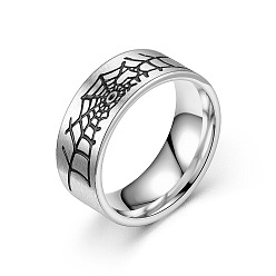 Spider Titanium Steel Finger Ring, Spider, US Size 6(16.5mm)