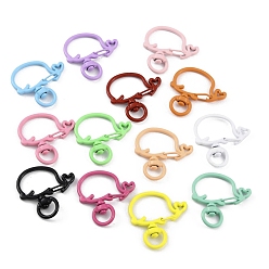 Mixed Color Spray Painted Alloy Swivel Lobster Clasps, Swivel Snap Hook, Whale, Mixed Color, 33x32x6mm