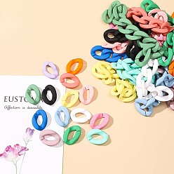 mixed color Acrylic hand paint 23mm*17mm simple macaron seven-color chain opening buckle diy can be assembled chain