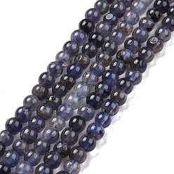 Iolite Natural Iolite Beads Strands, Round, 4~4.5mm, Hole: 0.6mm, about 95pcs/strand, 15.35 inch(39cm)