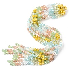 Золотистый Стеклянные бусины с гальваническим покрытием , круглые, граненый(32 граненый), градиент цвета, золотые, 8 мм, отверстие : 1.2 мм, около 48 шт / нитка, 13.98'' (35.5 см)