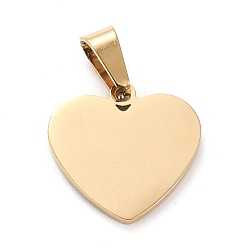 Golden Vacuum Plating 304 Stainless Steel Pendants, Stamping Blank Tag, Laser Cut, Heart, Golden, 16x17x1.2mm, Hole: 7x4mm