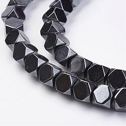 Non-magnetic Hematite Non-magnetic Synthetic Hematite Beads Strands, Faceted, Cube, 6x6x6mm, Hole: 1mm, about 65pcs/strand, 15.55 inch