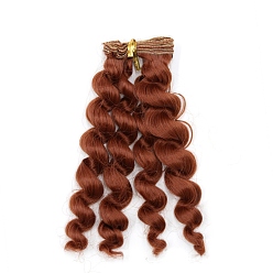 Saddle Brown High Temperature Fiber Long Wavy Doll Wig Hair, for DIY Girl BJD Makings Accessories, Saddle Brown, 150~1000mm