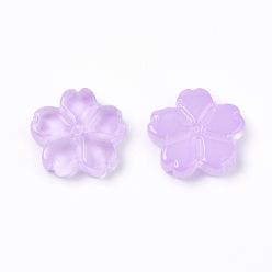 Lilac Electroplate Glass Beads, Flower, Lilac, 11x2.7mm, Hole: 1mm