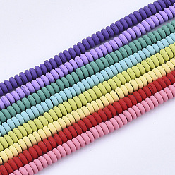 Mixed Color Spray Painted Non-magnetic Synthetic Hematite Beads Strands, Flat Round, Mixed Color, 4x2mm, Hole: 0.7mm, about 194pcs/strand, 15.75 inch(40cm)