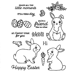 Rabbit Clear Silicone Stamps, for DIY Scrapbooking, Photo Album Decorative, Cards Making, Rabbit, 140x140mm