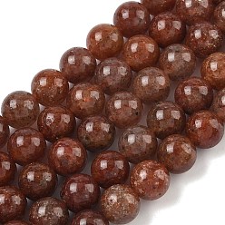 Клубничный Кварц Природного кварца клубники нитей бисера, круглые, 10 мм, отверстие : 1 мм, около 39 шт / нитка, 15.16'' (38.5 см)