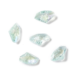 Light Azore Crackle Moonlight Style Glass Rhinestone Cabochons, Pointed Back, Triangle, Light Azore, 6.4x10x3.5mm