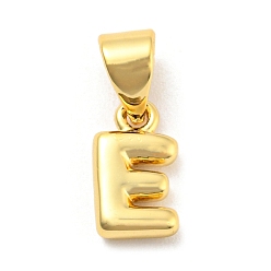 Letter E Brass Charms, Real 18K Gold Plated, Long-Lasting Plated, Lead Free & Cadmium Free, Letter Charm, Letter E, 9.5x5.5x2mm, Hole: 5x3.5mm