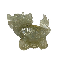 Gemstone Resin Dragon Display Decoration, with Natural Gemstone Chips Inside for Home Office Desk Decoration, 60x30x40mm