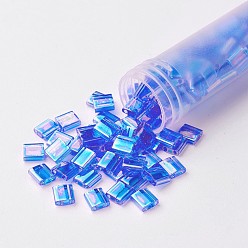 (TL261) Transparent Sapphire AB MIYUKI TILA Beads, Japanese Seed Beads, 2-Hole, (TL261) Transparent Sapphire AB, 5x5x1.9mm, Hole: 0.8mm, about 590pcs/50g