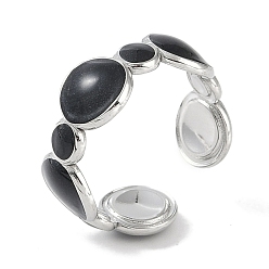 Нержавеющая Сталь Цвет 304 эмалевые кольца на пальцах манжеты из нержавеющей стали, круглые открытые кольца для женщин, цвет нержавеющей стали, регулируемый, 8.5 мм