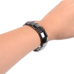 flat Браслет из черных гематитовых бусин - магнитные камни диаметром 8 мм для мужчин и женщин