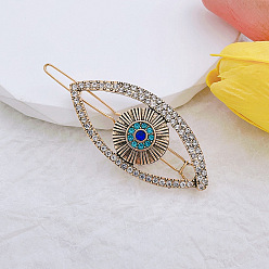 Ancient Golden Eyes Metal Eye Clip Hairpin with Evil Eye Decoration - Unique, Frog Buckle, Headwear Accessory.
