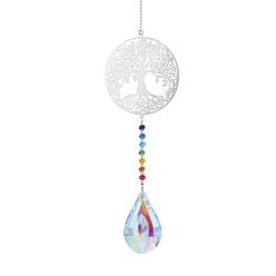 Tree of Life Decoraciones colgantes de cristal, para decoraciones colgantes del dormitorio del hogar, árbol de la vida, 410 mm