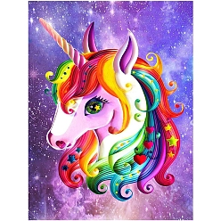 Colorful Unicorn Universe Pattern Diamond Painting Kits for Adults Kids, DIY Full Drill Diamond Art Kit, Cartoon Picture Arts and Crafts for Beginners, Colorful, 400x300mm