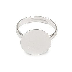 Серебро Латуни баз площадку кольцо, без свинца и без кадмия, регулируемый, серебряный цвет гальваническим, 12 мм