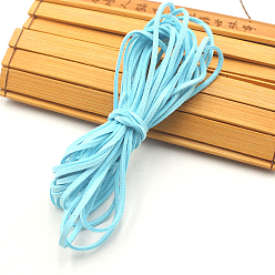 Light Sky Blue Faux Suede Cord, for Leathercraft, Light Sky Blue, 3x1.6mm, about 5.47 Yards(5m)/Bundle