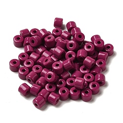 Medium Violet Red Opaque Acrylic Beads, Column, Medium Violet Red, 6.5x5mm, Hole: 2.2mm