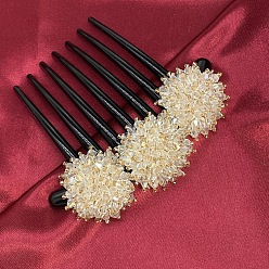 Crystal White Snow Velvet Flower Hair Comb Peigne à cheveux en forme de flocon de neige fait à la main avec perles pour des coiffures chignons élégantes