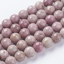 Rhodonite Rhodonite naturelles brins de perles, teint, facette, ronde, rose, 10mm, Trou: 1mm, Environ 38 pcs/chapelet, 15.75 pouce