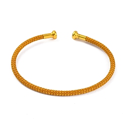 Золотистый Изготовление браслета из плетеной проволоки из углеродистой стали, с позолоченными латунными заглушками, золотые, 0.25 см, внутренний диаметр: 2-3/8 дюйм (6.1 см)