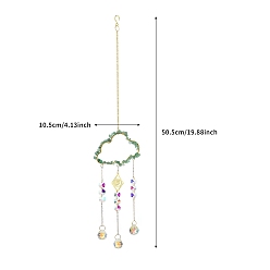 Хрусталь Облако из сплава с натуральными кристаллами кварца, подвесные подвесные украшения из бисера, ловцы солнца из стеклянных бусин для праздничного окна, украшения для настенных дисплеев, 505x105 мм