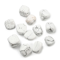 Howlite Natural Howlite Beads, No Hole, Nuggets, Tumbled Stone, Healing Stones for 7 Chakras Balancing, Crystal Therapy, Meditation, Reiki, Vase Filler Gems, 23~26x22~25x11.5~22mm, about 49pcs/1000g