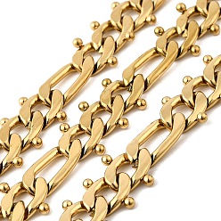 Золотой Ионное покрытие (ip) 304 цепи Фигаро из нержавеющей стали, с катушкой, несварные, золотые, 10.5x10.5x2.5 мм