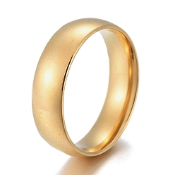 Golden 304 Stainless Steel Flat Plain Band Rings, Golden, Size 6, Inner Diameter: 16mm, 6mm