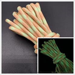 Легкий Лосось Светящийся парашютный шнур из полиэстера, светится в темноте, для палатки для кемпинга на открытом воздухе, светлый померанцевый, 4 мм