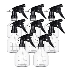 Black 250ml Empty Plastic Spray Bottles with Black Trigger Sprayers Clear Trigger Sprayer Bottle with Adjustable Nozzle for Cleaning Gardening Plant Hair Salon, Black, 15.5x7.2cm, Capacity: 250ml