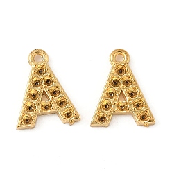 Letter A 304 Настройки горный хрусталь из нержавеющей стали кулон, золотые, буква a, пригодный для стразов 1 мм, 8x6.5x1 мм, отверстие : 0.7 мм