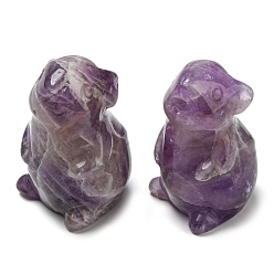 Amethyst Natural Amethyst Carved Healing Mouse Figurines, Reiki Energy Stone Display Decorations, 38~39x23~24x24~26mm