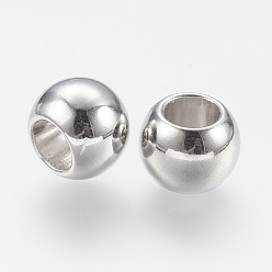 Платина CCB пластиковые шарики, большое отверстие шарик, рондель, платина, 12x9.5 мм, отверстие : 6.5 мм