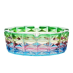 Разноцветный Стеклянная пепельница, украшение стола в домашнем офисе, колонка, красочный, 160x54 мм