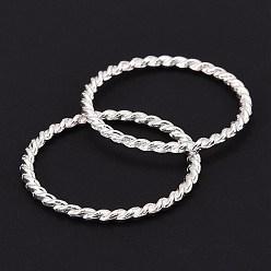 Silver Tibetan Style Linking Rings, Circle Frames, Lead Free and Cadmium Free and Nickel Free, Silver Color Plated, 25x2mm