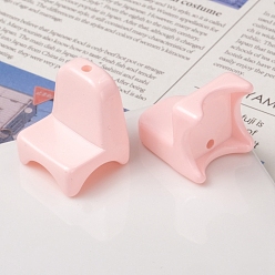 Pink Spray Painted Opaque Acrylic Beads, Chair, Pink, 24x20x20mm, Hole: 2.5mm
