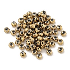 BurlyWood Electroplate Glass Beads, Rondelle, BurlyWood, 6x4mm, Hole: 1.4mm, 100pcs/bag