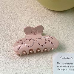 Pink Заколка для волос со сверкающими кристаллами и сердечком для создания элегантных причесок