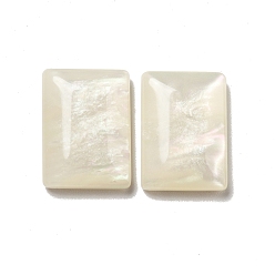 Seashell Color Resin Cabochons, Pearlized, Imitation Cat Eye, Rectangle, Seashell Color, 18x13x4.5mm