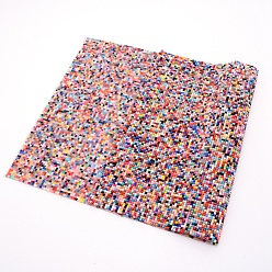 Mixed Color Glitter Hotfix Rhinestone, Hot Melt Adhesive on the Back, Costume Accessories, Rectangle, Mixed Color, 40x24x0.2cm